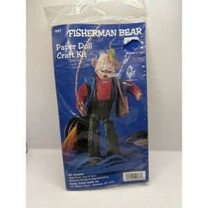 Design Works Crafts Paper Doll Craft Kit Fisherman Bear 10” Tall